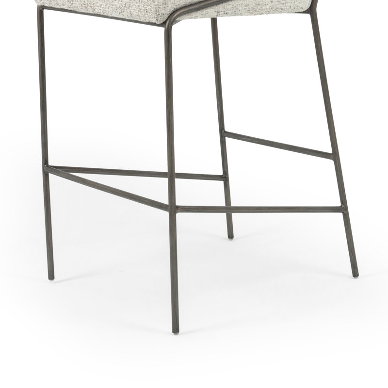 Tabouret de comptoir 25 po Laina, Tabouret de bar (siège d'une hauteur de 30,5 po), Mélange de polyester gris clair