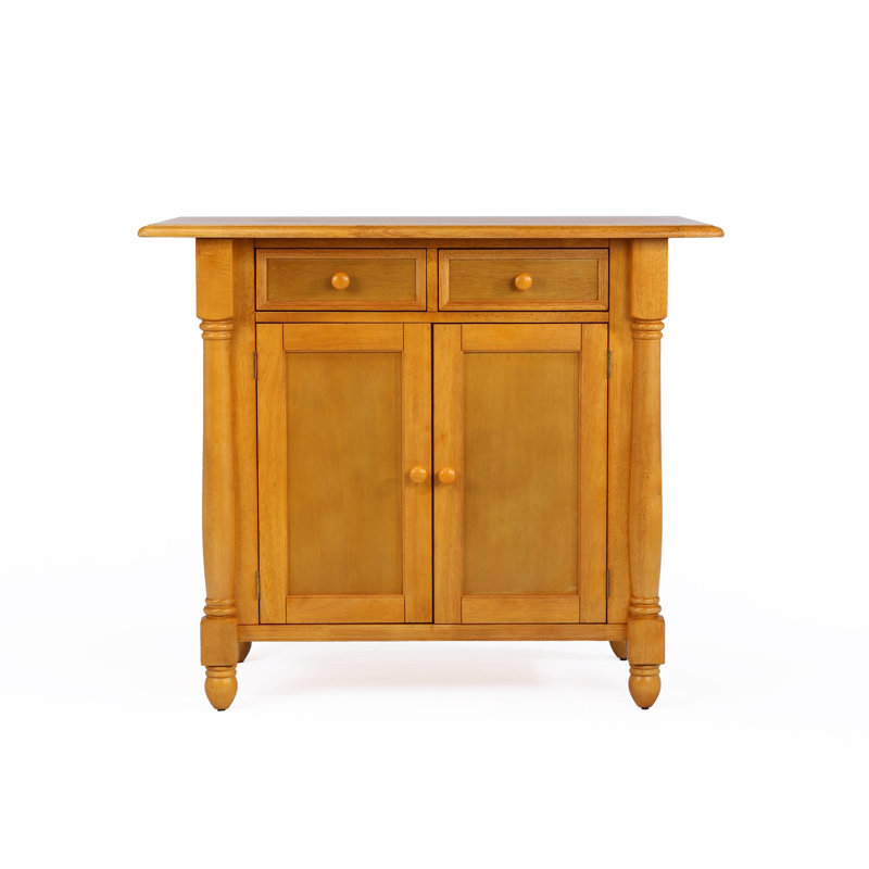 Azizi Wood Kitchen Cart, Rich Honey/Light Oak