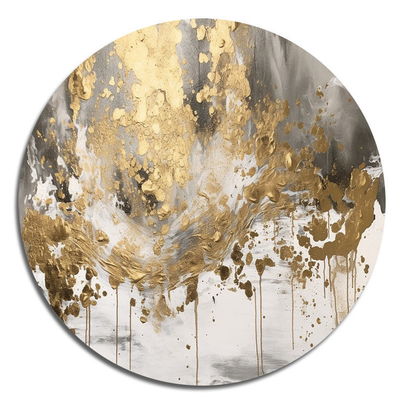 Ellède - Art abstrait rond en métal, H 29 po x l 29 po