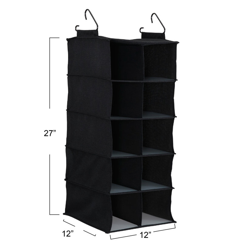 10-Pocket Hanging Shoe Organizer, Side-by-Side Blended Canvas Storage, 2 Hooks for Excellent Support, The Perfect Space-Saving Organizer