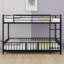Lit superposé avec porte coulissante, cadre de lit superposé en métal avec barrière de sécurité et échelle pour enfants-2003382691-2003382689