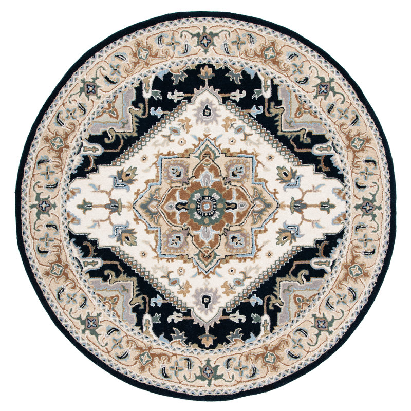 Heritage Hand Tufted Wool Oriental Rug, Round 4'