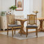 Chaise en bois à dossier en rotin avec mousse à haute résilience et ressorts en S, parfaite pour un décor de style rustique et naturel, ensemble de 2-134683740