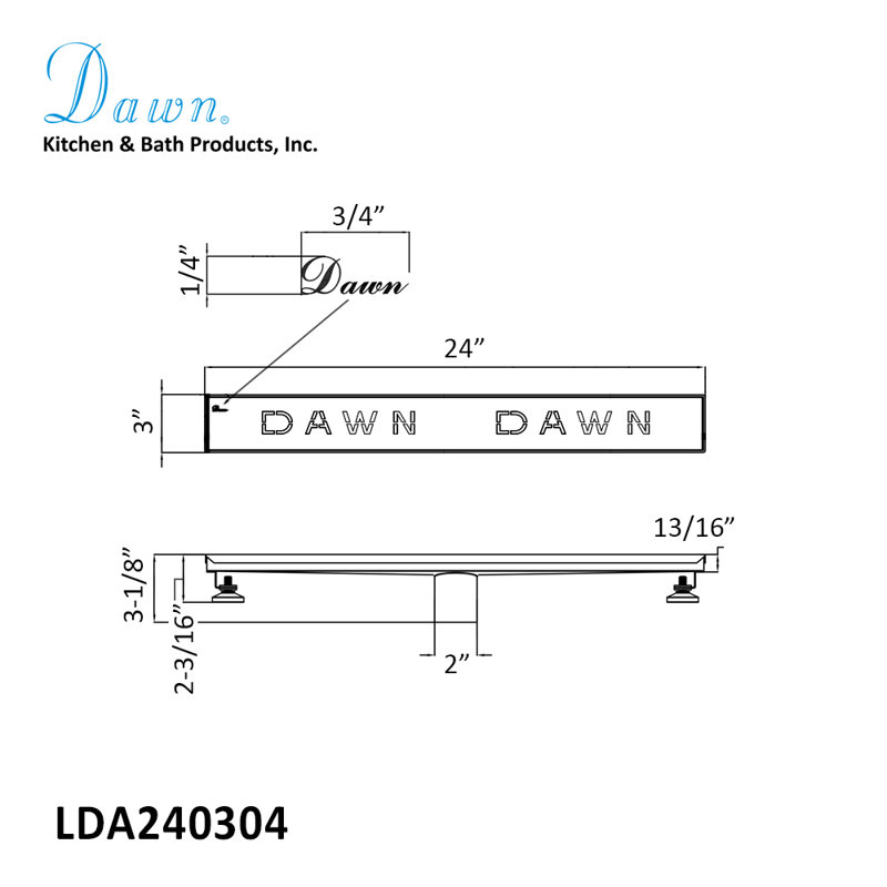 24 Inch Long Stainless Steel Linear Floor Shower Drain