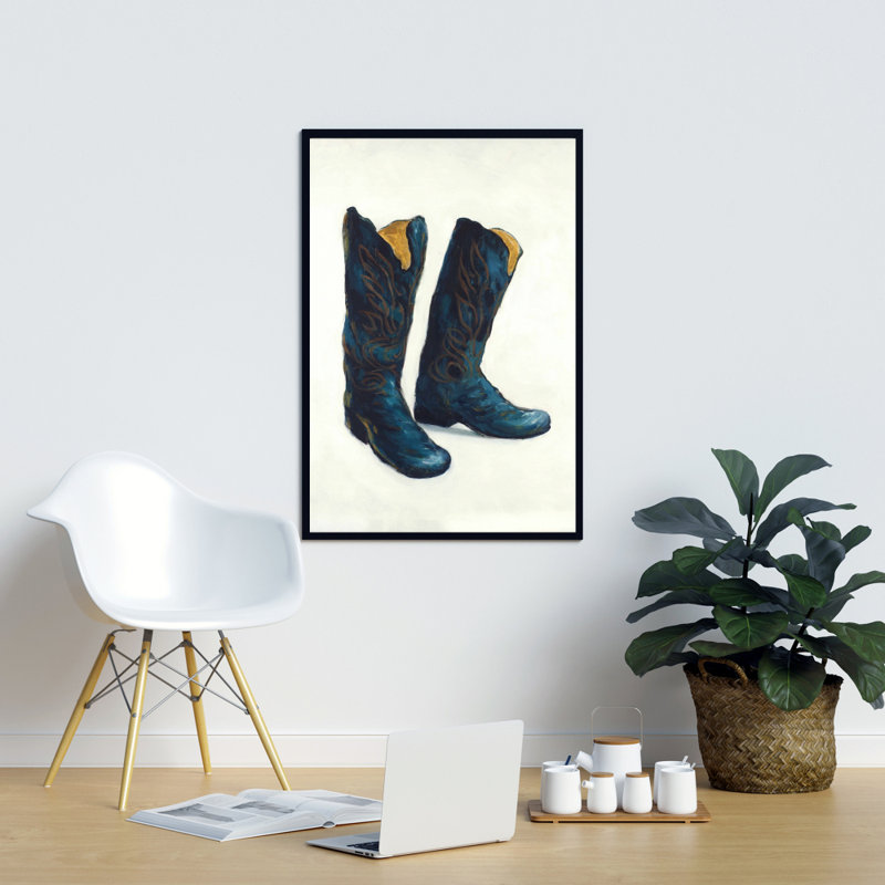 " Leather Cowboy Boots ", 36" H x 24" W