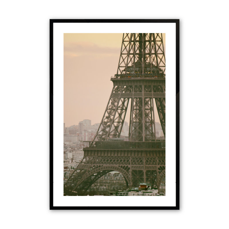 Demareo Madame Eiffel - photographie avec cadre photo unique, H 36 po x l 24 po x P 1,25 po, Noir satiné