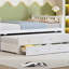 Lit de jour double avec lit gigogne simple et tiroirs, lit double-2006912166