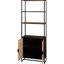 Étagère 6 livres Coastal Modern avec capacité de rangement, cadre en bois naturel noir, idéale pour l'aménagement de salon, tablette de L 24 po, rangement spacieux, bureau