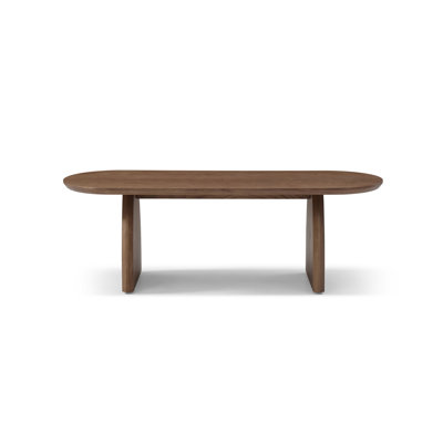 Modern Minimalist Oval-Shaped Solid Wood Coffee Table by Latitude Run