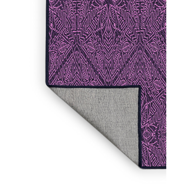 Tapis 100% mauve lavable à la machine 2989, Rectangle 5 pi x 8 pi
