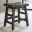 Tabouret de comptoir en bois d'acacia massif 20 po Durango, noir-621266855-628217345