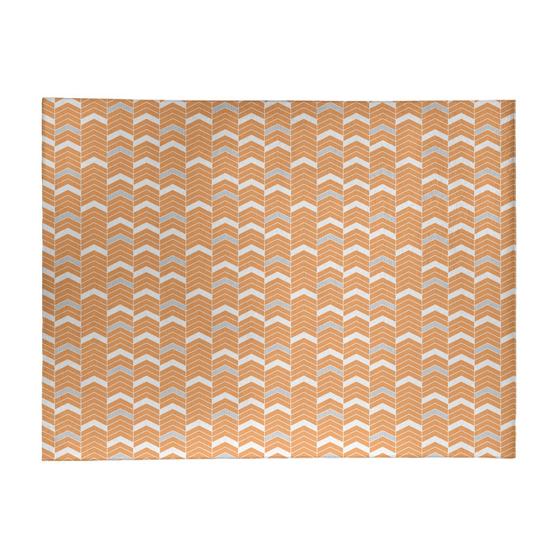 Tapis à chevrons orange/gris zone, Rectangle 3 pi x 5 pi
