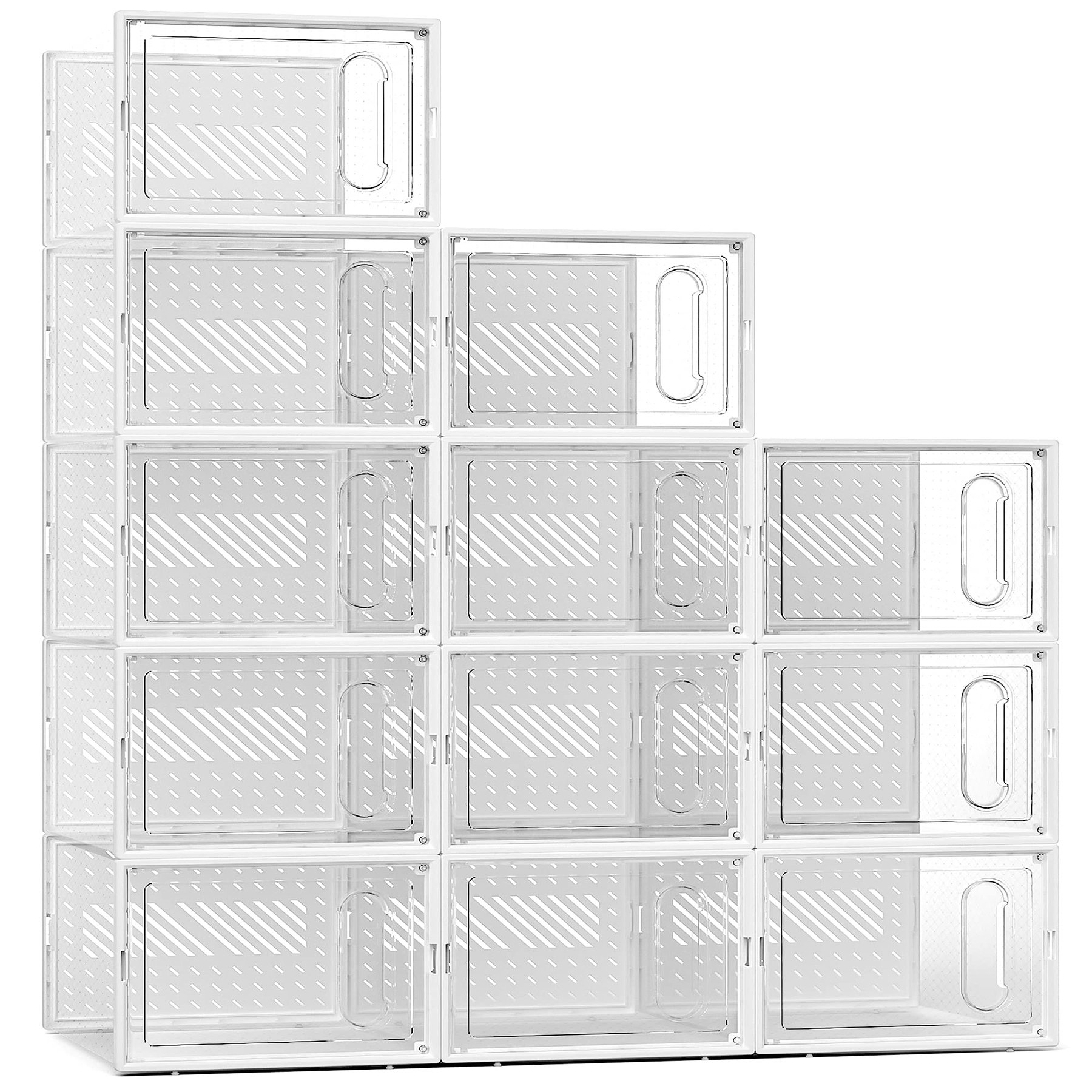 Rebrilliant 12 Pair Stackable Shoe Storage Box Wayfair Canada