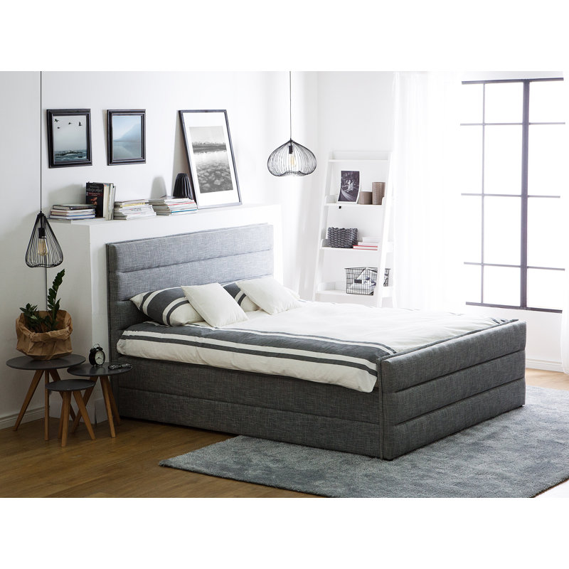 Upholstered Bed, 160 x 200cm, Light grey