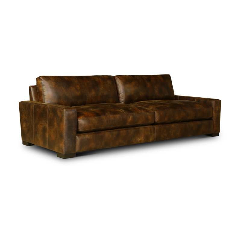 Bel Air Leather Sofa, Snowflake (Soft Touch), Espresso