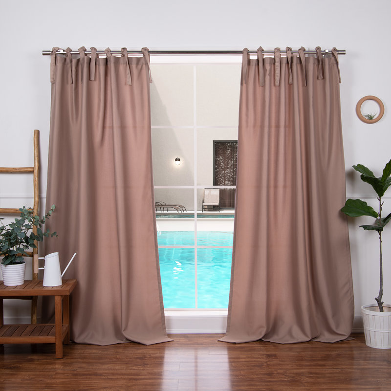 Arusyak Outdoor Tie Top Curtain, Cafe