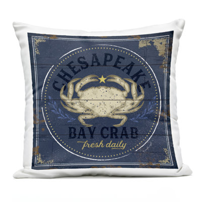 Chesapeake Bay Lobster Outdoor Printed Pillow, design by Jennifer Pugh