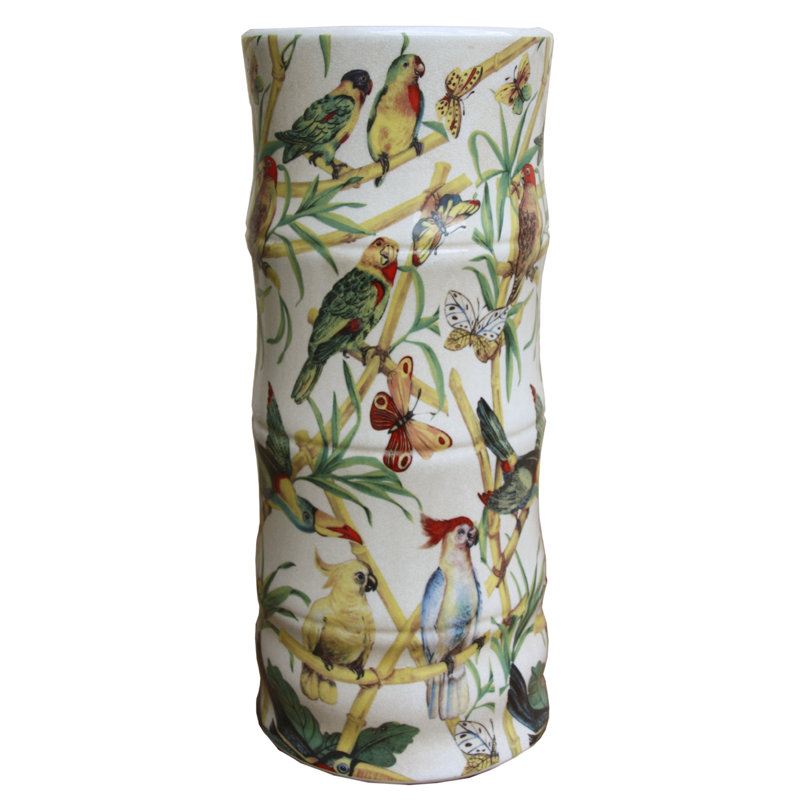 Bamboo Parrots and Butterflies Umbrella Stand