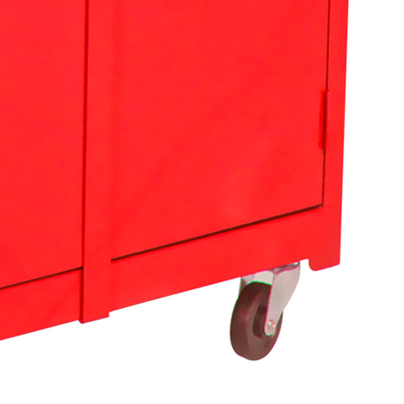 Ensemble de combinaison de fer à 5 tiroirs avec roues Willenborg, Rouge