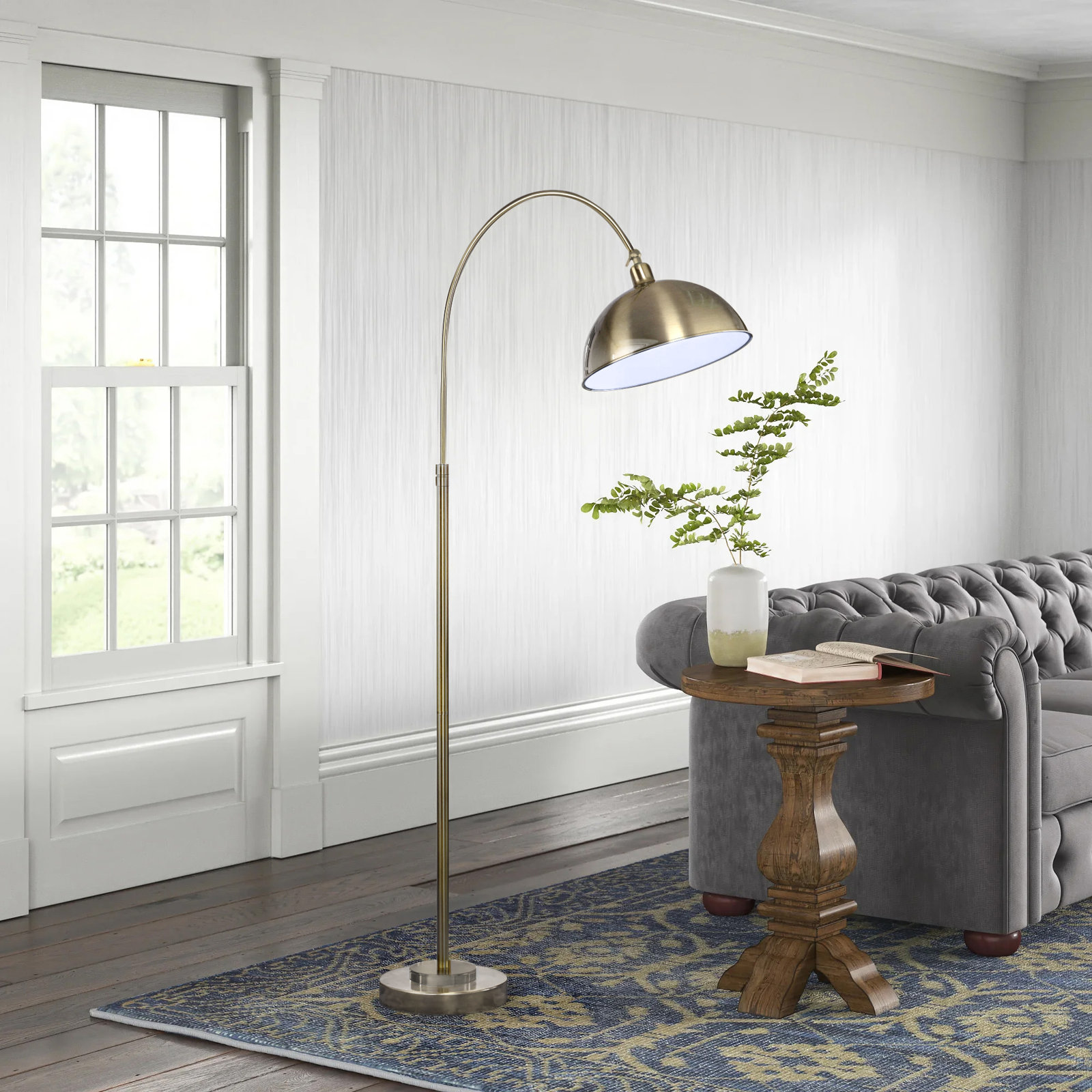 63.5'' Floor Lamp, Antique Soft Brass