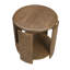 Table de bout ronde brune avec tablette de rangement ouverte pour le salon | Idée de cadeau