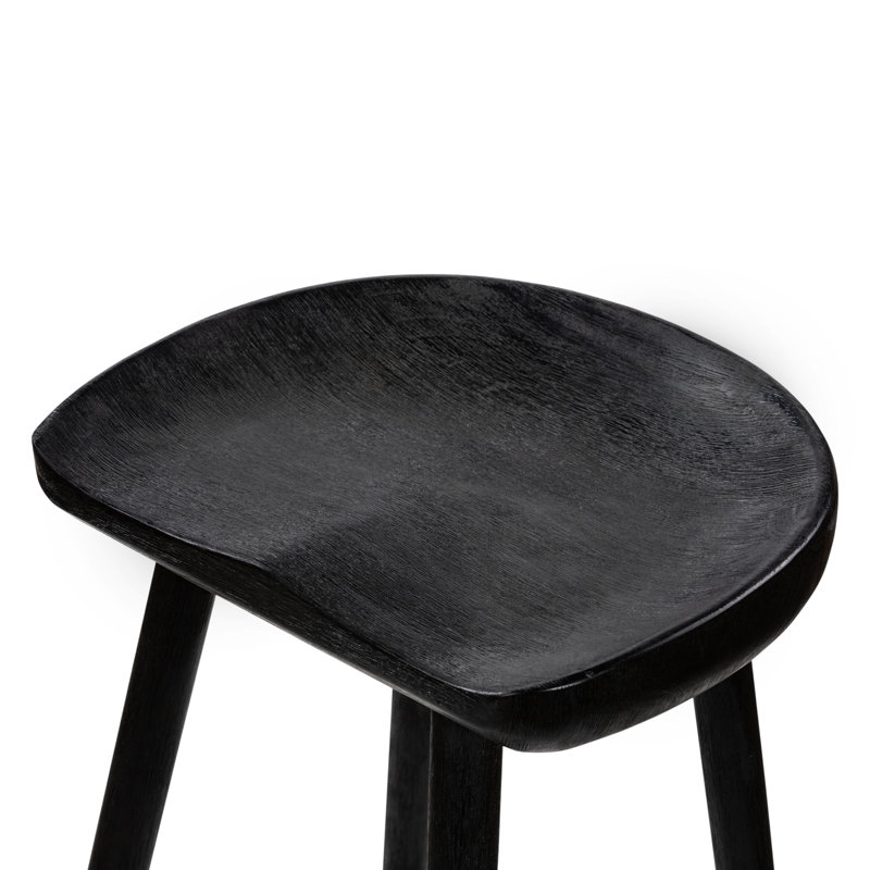 Barrett Solid Wood Bar & Counter Stool, Matte Black, Counter Stool (26.75” Seat Height)