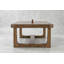 Table basse moderne Cabalynn avec structure en bois massif, finition vernie brun clair, table basse rectangulaire de 56 pouces pour le salon
