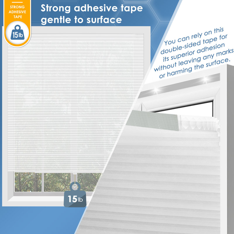 No Drill Trimmable Cellular Shade, 29" W x 64" L