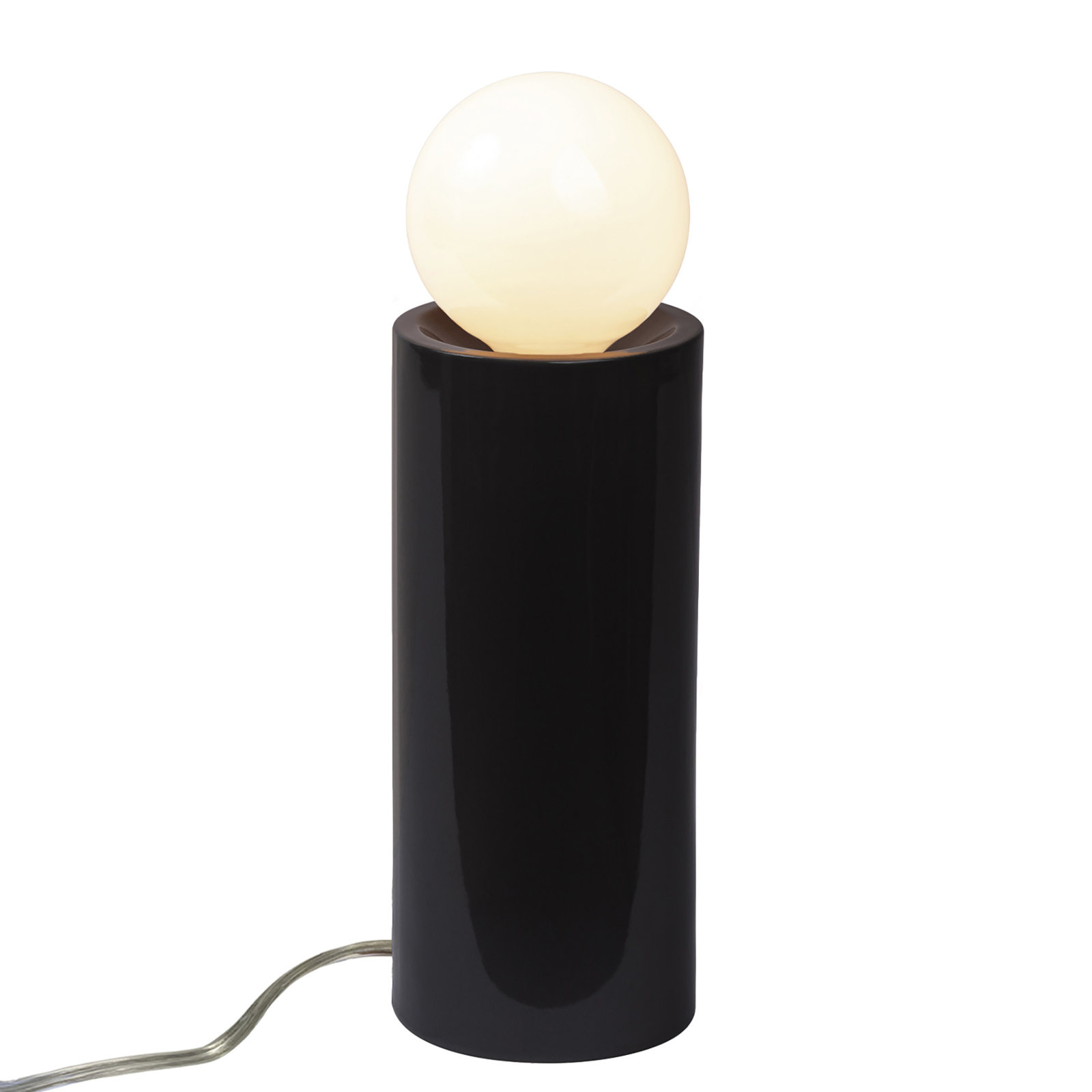 Rachid Ceramic Torchiere Lamp, 16.5" H x 5.5" W x 5.5" D, Gloss Black
