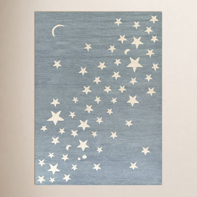 Lola Blue Moon Star Hand-Tufted Wool Rug