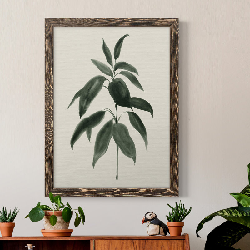 «Soft Greenery II», peinture sur toile encadrée, Noyer, H 32 po x l 23 po x P 1 po