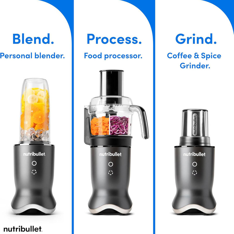 Nutribullet Ultra Plus+ 3-1 Compact Kitchen System, Gunmetal Grey, Gray