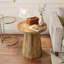 Table basse en bois, petite table de bout, table d'appoint, table de lecture ronde