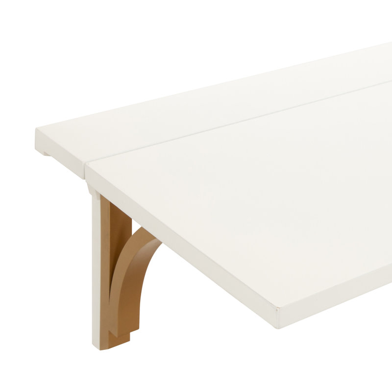 Bureau flottant Alexei, Blanc / Doré