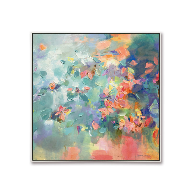 Midsummer Flower Crown Abstract Textured Framed Art