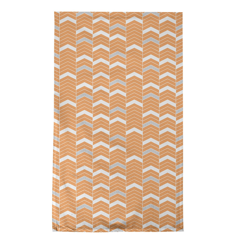Stephenie Tea Towel Kitchen Towel, Orange/Gray, Cotton Twill