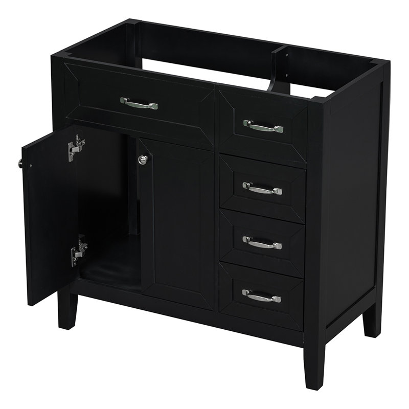 Base de meuble-lavabo simple 35,51 Nadaja seulement, Noir, Argent