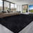 Indoor Plush Area Rugs, 8 x 10 ft Soft Plush Carpet, Furry Shag Area Rugs for Living Room, Bedroom, Sunroom, Modern Home Decor Aesthetic, Non-Shedding, Non-Woven, Slip-Resistant, Black