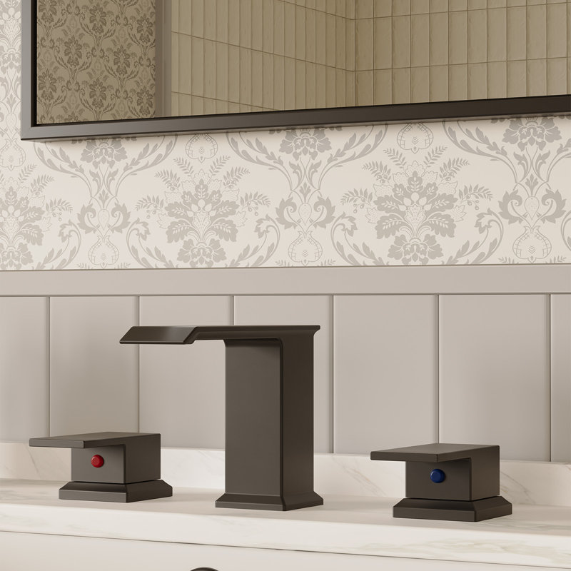 2-handle Bathroom Faucet with Drain Assembly, Matte Black