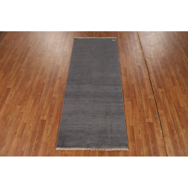 Gray Modern Gabbeh Oriental Runner Rug 3x7