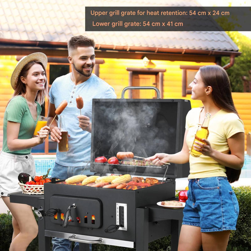 LIFERUN 130cm W Charcoal Grill