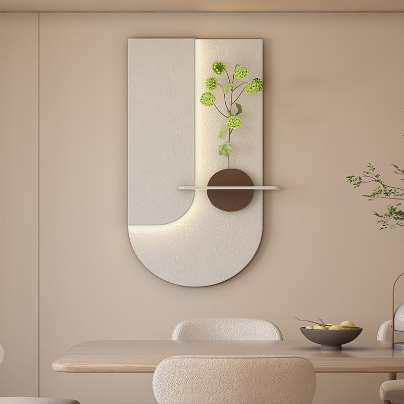 Décoration murale 3D texturée 19,69 "moderne avec éclairage à DEL intégré et télécommande