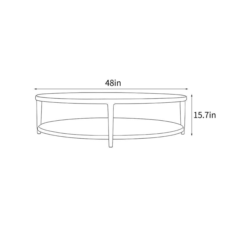 Table basse American Country, H 15,7 po x L 48 po x l 48 po, Marron foncé
