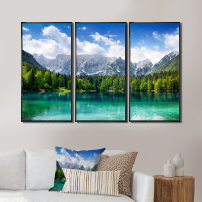 " Blue Sky Over Turquoise Lake In The Woods " 3 - Pieces