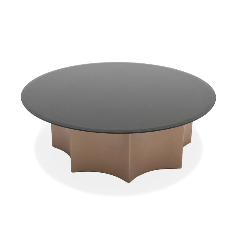 Cleon Glass Top Coffee Table, 13" H x 40" L x 40" W
