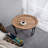 21.5" X 24" Round Side Table - With Wood Top