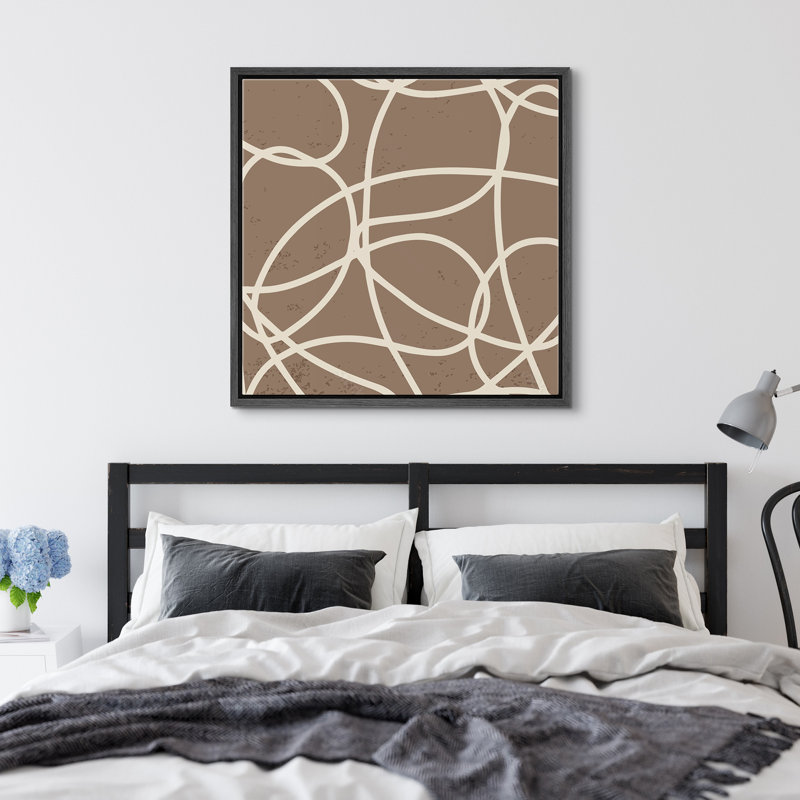 Décoration murale Abstarct, Cadre flottant noir, H 16 po x l 16 po