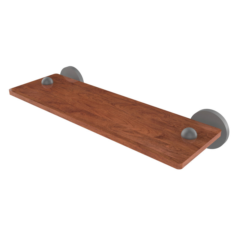 Tablette murale unie bois ironwood Itzhak, Gris mat, H 2,5 po x l 16 po x P 5 po