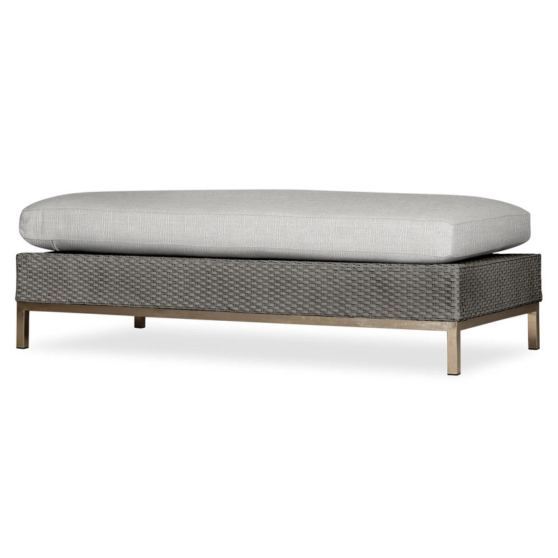 Elements Outdoor Ottoman, Pewter, Demo Oatmeal