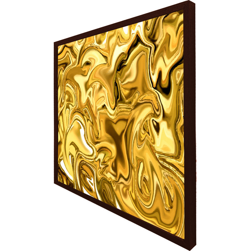 Lilesville Golden Liquid - Single Picture Frame Print, 31cm H x 31cm W x 4cm D, Brown Framed